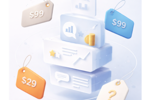 four people smiling in white lab coats, two shaking hands